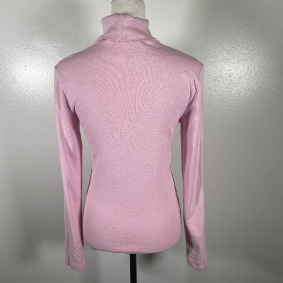 J.CREW Sweater Womens Medium Pink Solid Knitted Perfect Fit Turtleneck Pullover - Picture 9 of 16